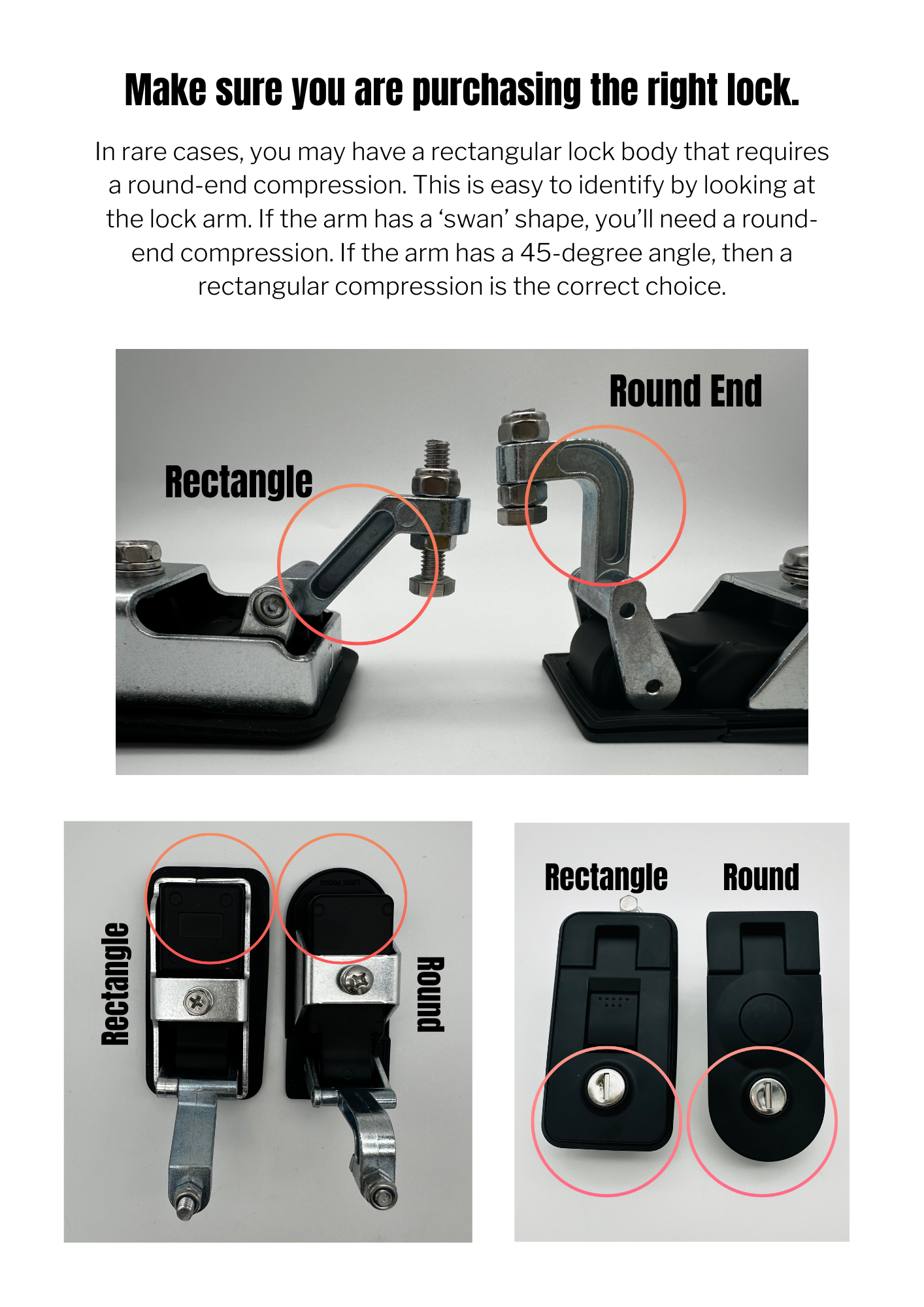 1Key Rectangular Toolbox Lock - Black