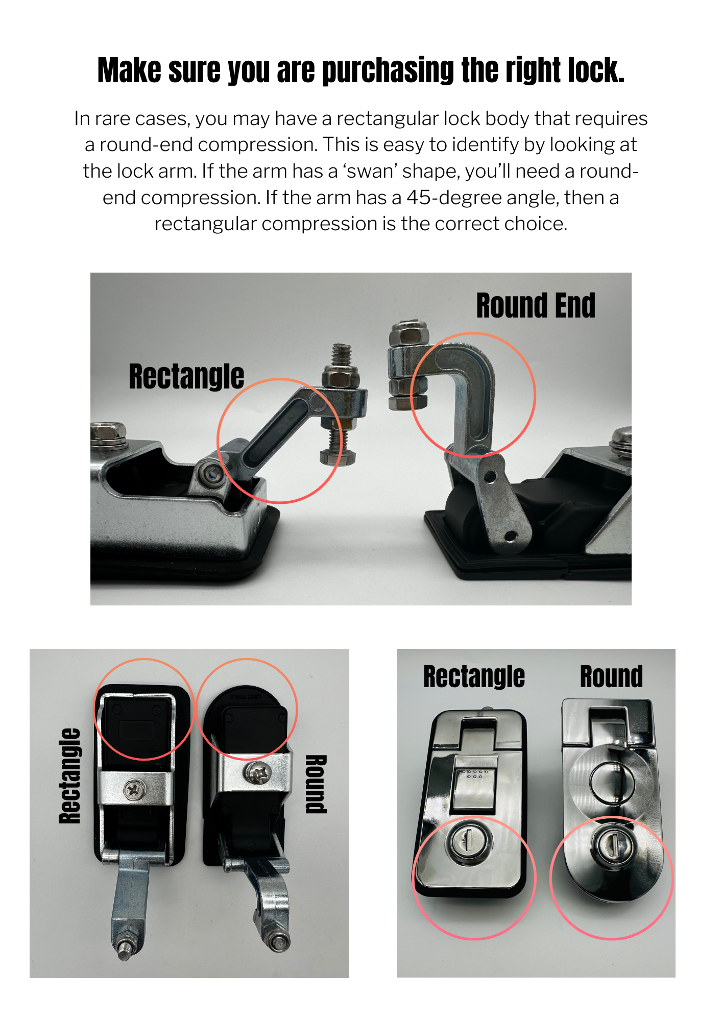 1Key Rectangular Toolbox Lock - Chrome