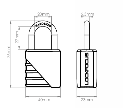1KEY SMALL Padlock | Chrome with weather cover