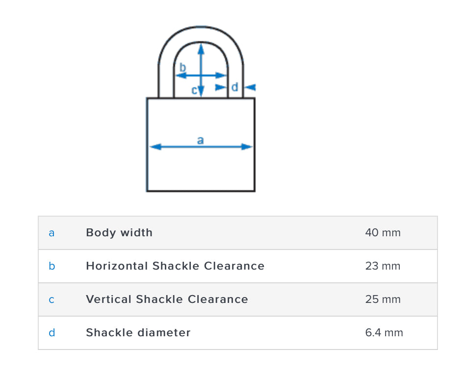 1KEY SMALL Padlock | Black 6.4mm Shackle