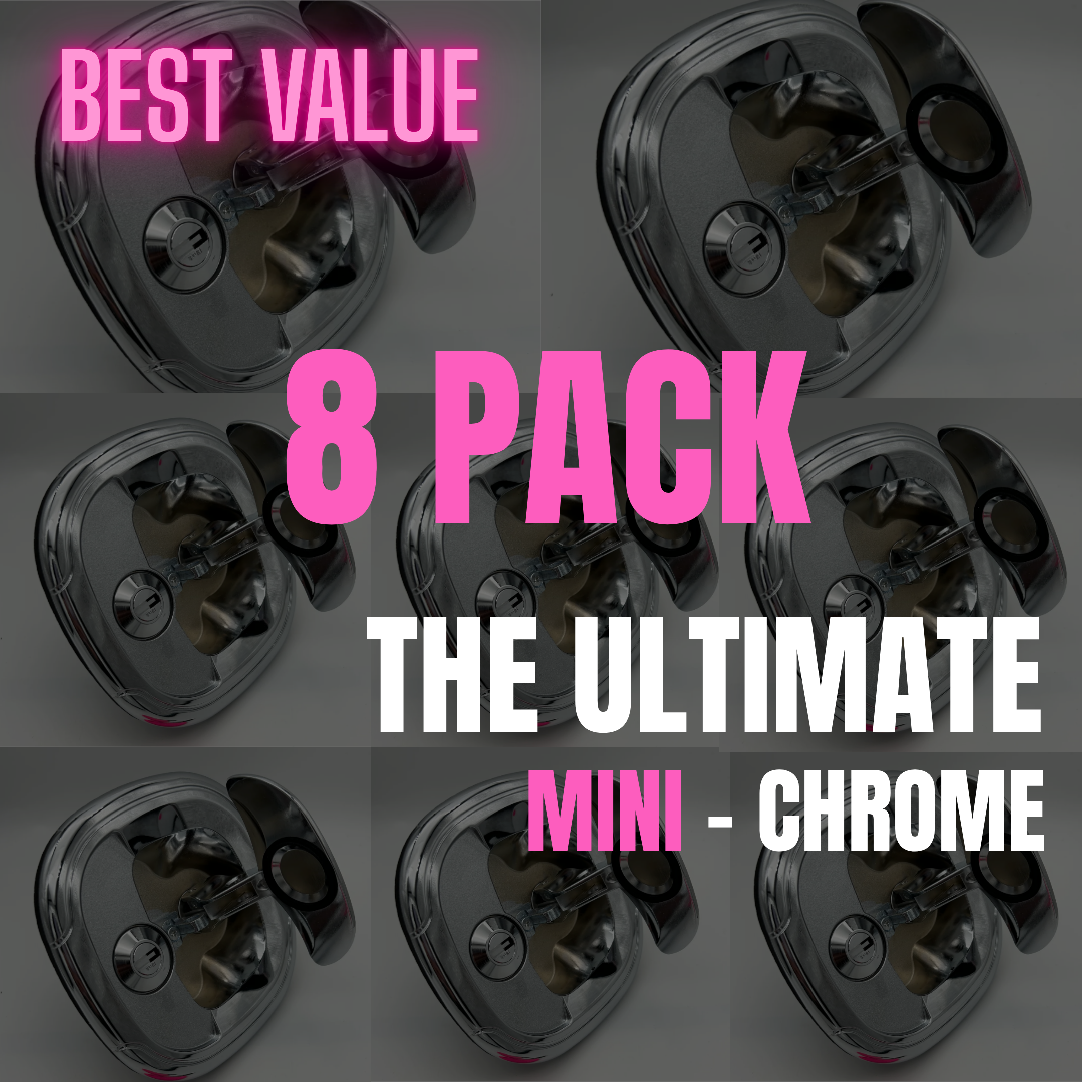8 PACK - The ULTIMATE Mini - Whale Tail Lock (Chrome)