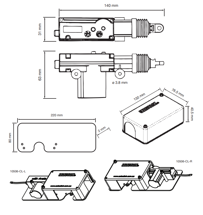 Central Locking Kit (LEFT Handed) for  ULTIMATE Whale Tail Lock