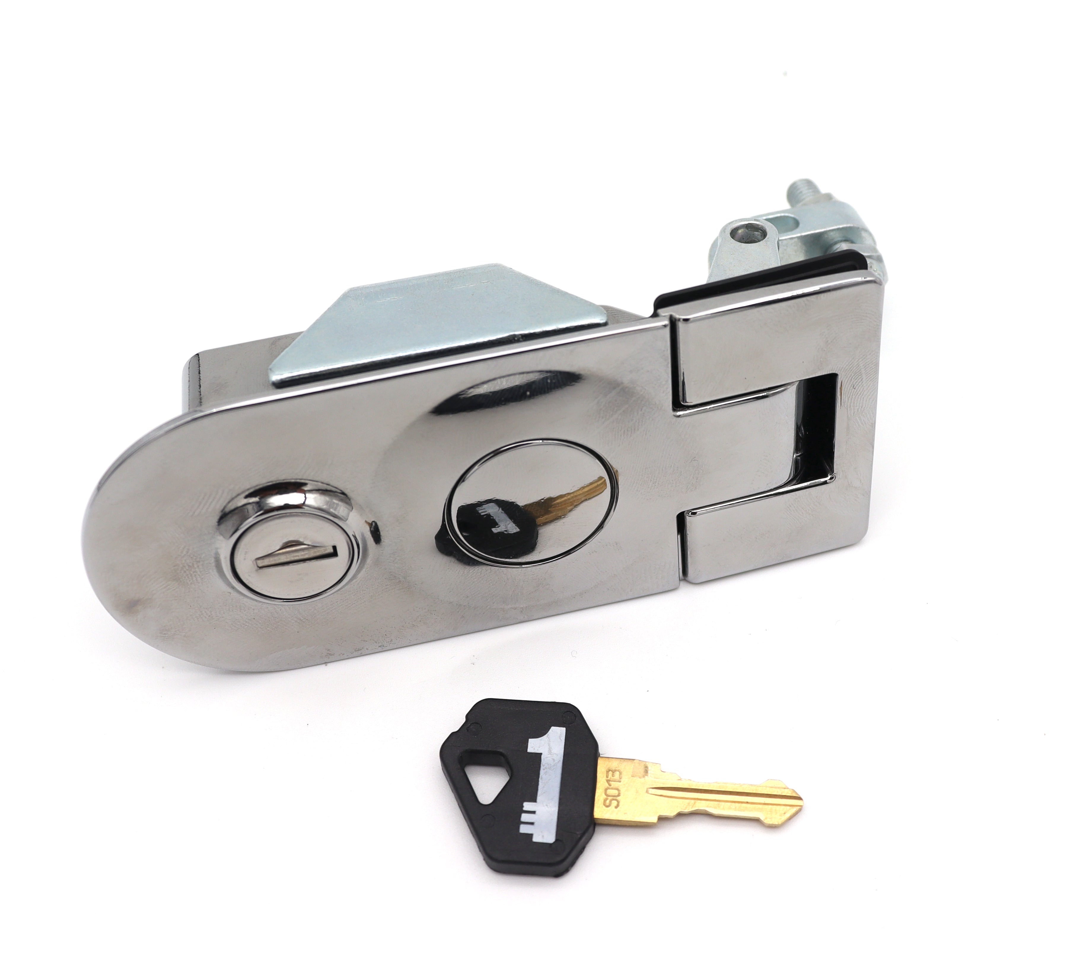 1Key Round End Toolbox Lock - Chrome