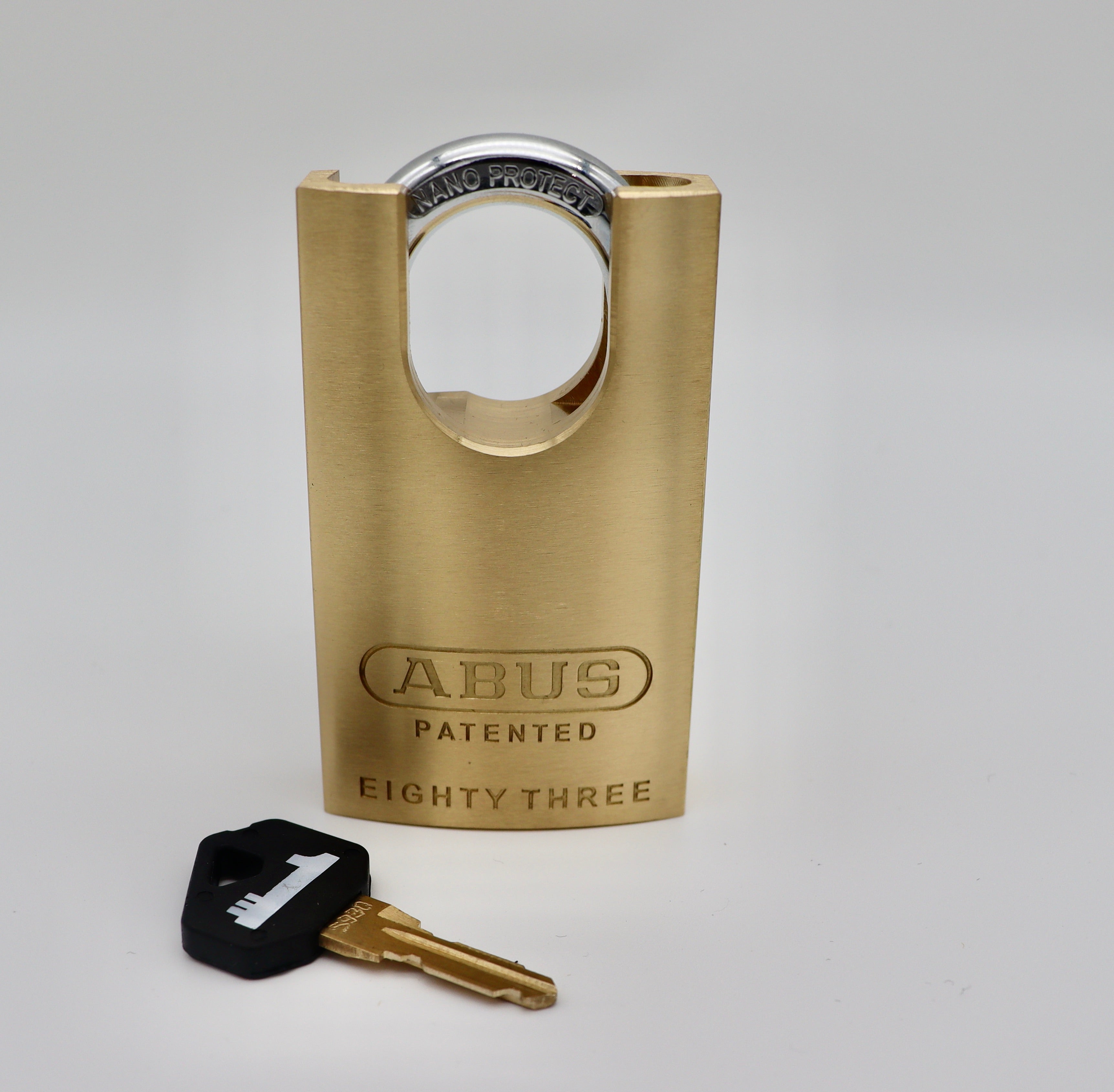 1Key MEDIUM Padlock | Brass  CLOSED SHACKLE 8mm Shackle