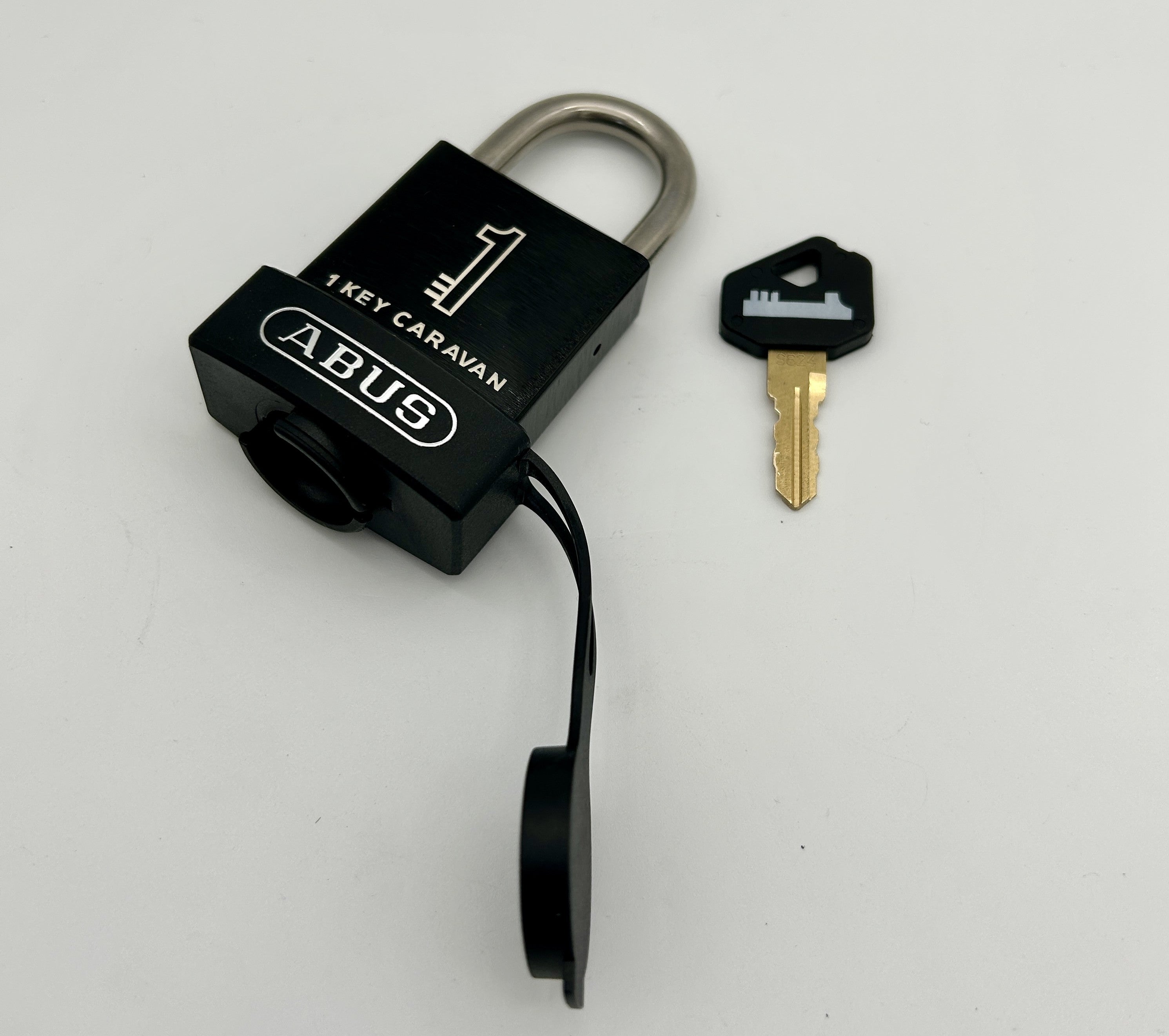 1KEY SMALL Padlock | Black 6.4mm Shackle (with Weather cover)